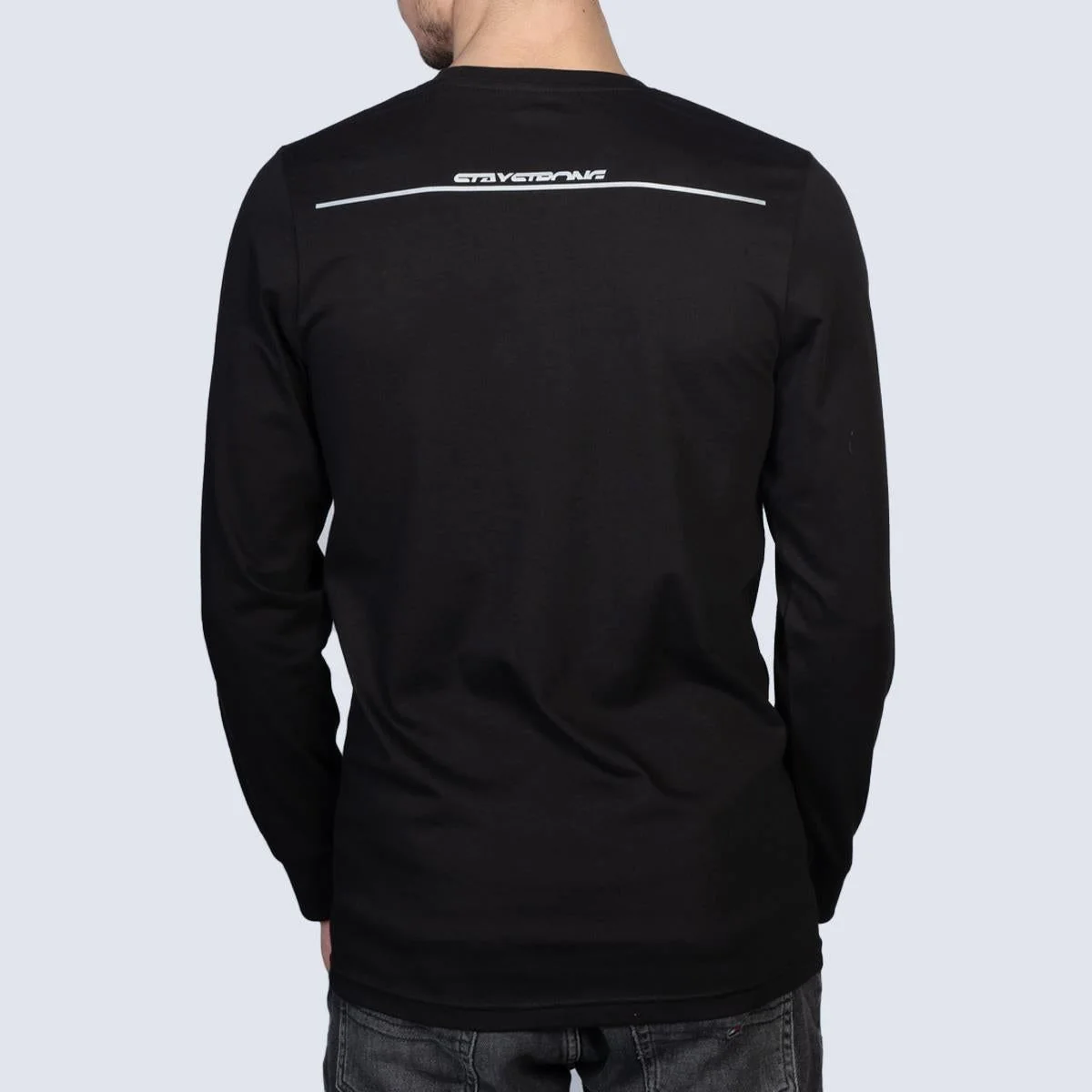 Stay Strong Icon Stripe Reflective Long Sleeve T-Shirt - Black - Image 3