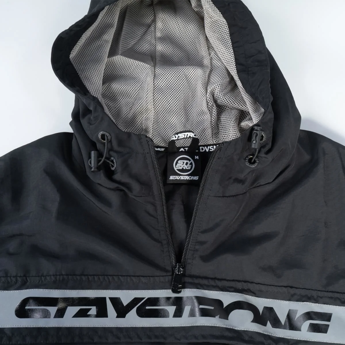 Stay Strong Reflective Stripe Quarter Zip Jacket - Black - Image 6