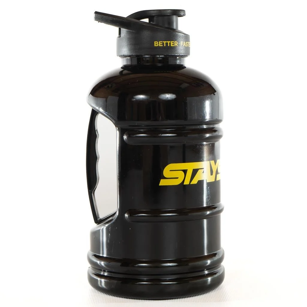 Stay Strong Word Canister Bottle - Black/ Yellow - Image 2