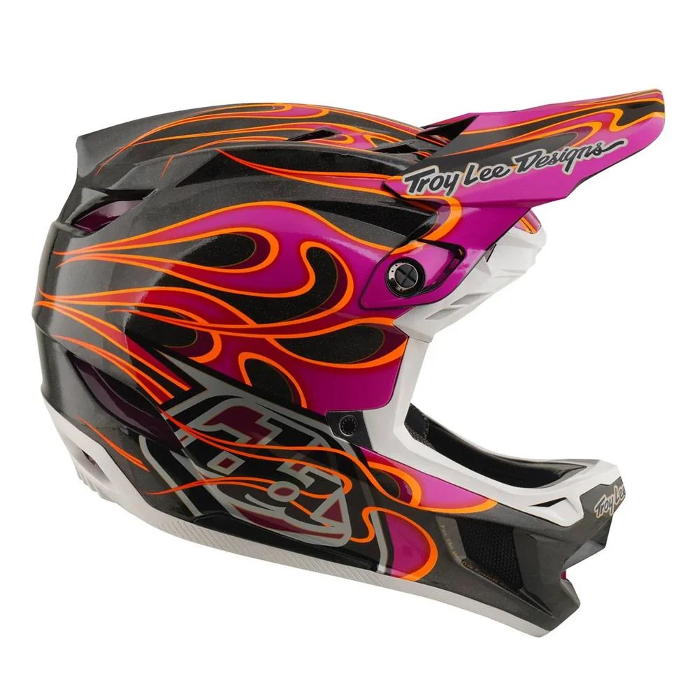 Troy Lee D4 Carbon MIPS Race Helmet - Torched Carbon/Magenta - Image 2